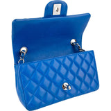 Chanel Quilted Lambskin Palladium Small Single Flap Crossbody Bag