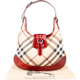 Burberry Nova-Check Monogram Patent Leather Brooke Hobo Shoulder Bag