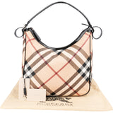 Burberry Nova-Check Monogram Hobo Shoulder Bag