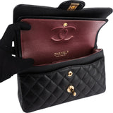 Chanel Quilted Caviar Leather Small Double Flap Shoulder Bag