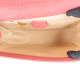 Gucci Pink Grained Leather Bamboo Top Handle Handbag