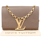 Louis Vuitton Taupe Leather Louise MM Chain Shoulder Bag