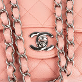 Chanel Quilted Caviar Leather Palladium Medium Double Flap Shoulder Bag