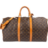Louis Vuitton Monogram Canvas Keepall 50 Bandoulière Travel Bag