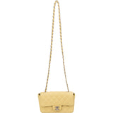 Chanel Quilted Caviar Leather Palladium Mini Rectangular Single Flap Crossbody Bag