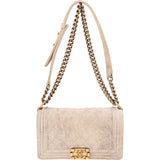 Chanel Quilted Iridescent Medium Boy Single Flap Crossbody Bag