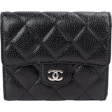 Chanel Quilted Caviar Leather CC Classic Compact Flap Wallet