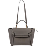 Celine Grey Leather Grained Calfskin Belt Handbag
