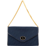 Christian Dior Blue Oblique Monogram Single Enevelope Flap Shoulder Bag