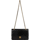 Chanel Quilted Lambskin 24K Gold Medium Double Flap Crossbody Bag