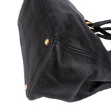 Prada Black Vitello Daino Leather Large Tote Handbag