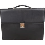 Ermenegildo Zegna Black Leather Briefcase Handbag