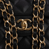 Chanel Quilted Caviar Leather Jumbo Double Flap Shoulder Bag