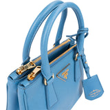 Prada Blue Saffiano Leather Pradasphere Galleria Micro Handbag
