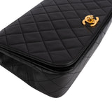 Chanel Quilted Lambskin 24K Gold Turnlock Single Flap Crossbody Bag - vintageandkickz