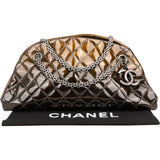 Chanel Quilted Patent Leather Ombre Mademoiselle Bowling Shoulder Bag
