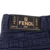 [🔄️B33 / F72] Fendi Navy Leather Jeans Trousers - vintageandkickz