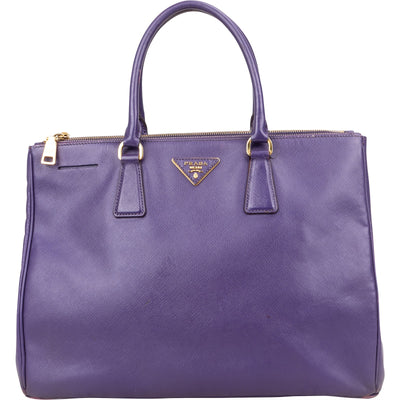 Prada Purple Saffiano Leather Galleria Handbag