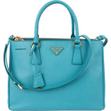 Prada Turquoise Saffiano Leather Galleria Handbag