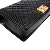 Chanel Quilted Lambskin Single Flap Boy Crossbody Bag