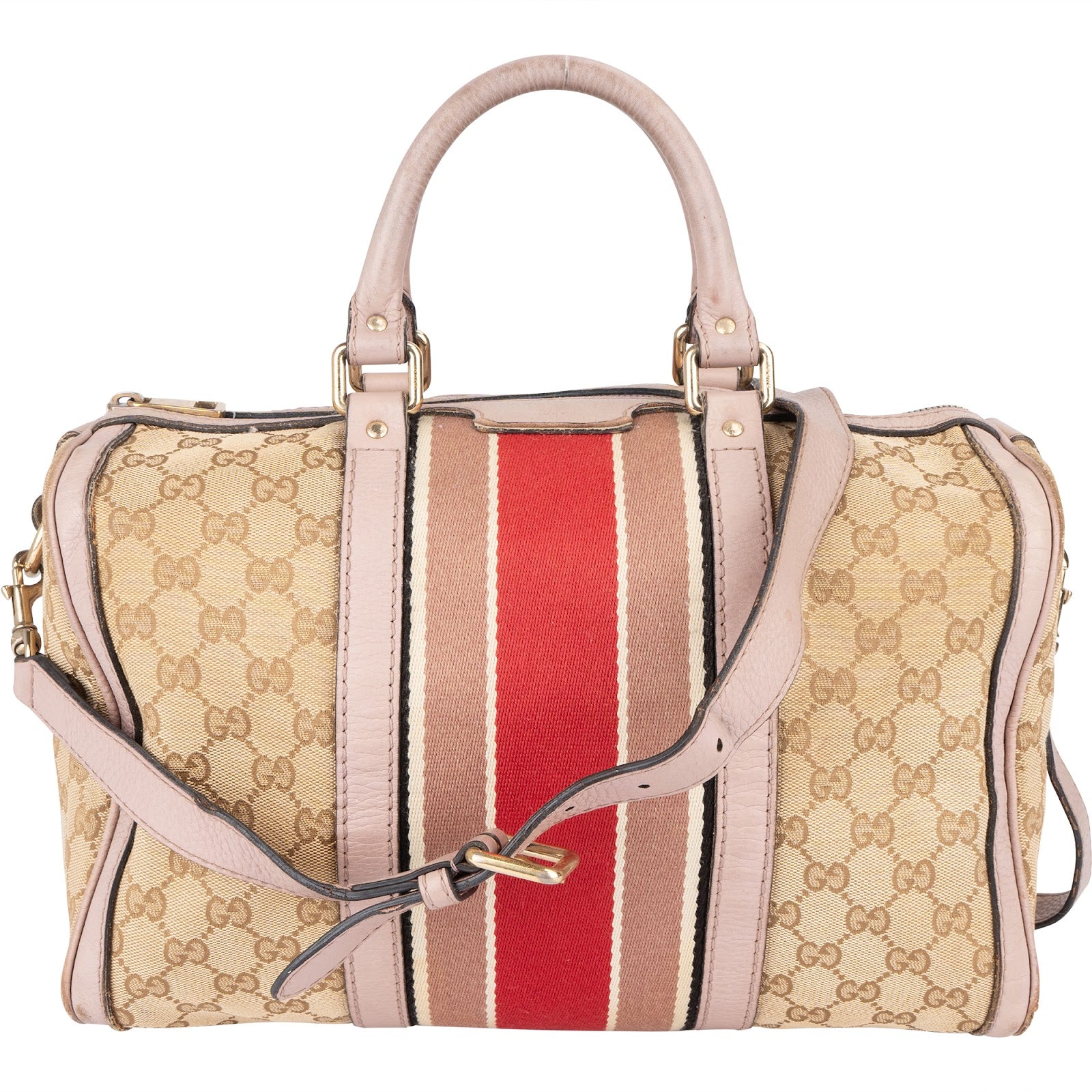 Gucci Monogram GG Canvas Boston Handbag - vintageandkickz