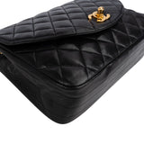 Chanel Quilted Lambskin Diana 24K Gold Single Flap Crossbody Bag