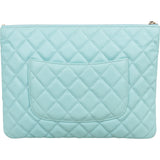Chanel Quilted Caviar Leather CC Clutch