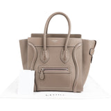 Céline Taupe Grained Calfskin Luggage Handbag