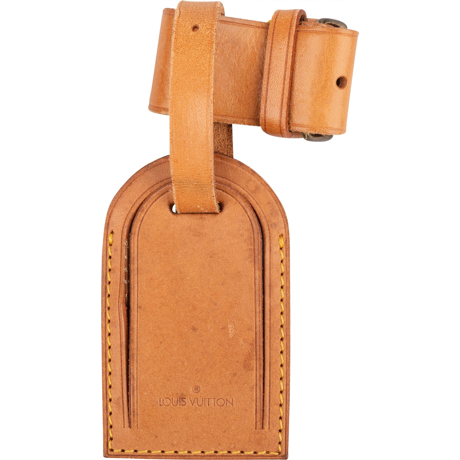 [🔄️B21 / F28] Louis Vuitton Vachetta Leather Luggage Tag - vintageandkickz