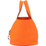 Hermès Orange Taurillon Clemence Palladium Picotin Lock 22 Handbag