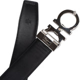 Salvatore Ferragamo Nero Pebbled Leather Gancini Belt (105)