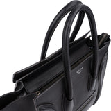 Céline Black Grained Leather Luggage Handbag