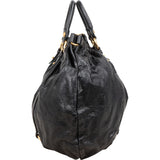 Miu Miu Vitello Lux Gathered Hobo Tote Handbag