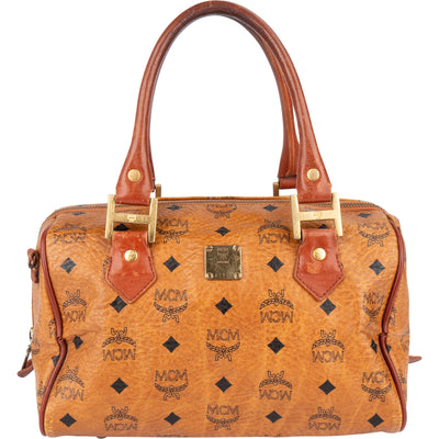 MCM Monogram Visetos Boston Handbag