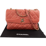 Chanel Quilted Lambskin Bicolor Diana Single Flap Crossbody Bag