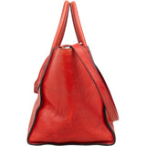 Prada Glaced Grained Leather Double Zip Tote Shopper Handbag