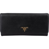 Prada Black Saffiano Leather Continental Wallet