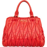 Miu Miu Matelassé Nappa Leather Small Top Handle Handbag