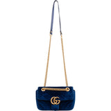 Gucci Velvet Matelassé GG Marmont Small Crossbody Bag