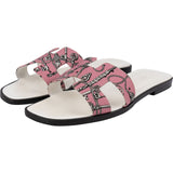 Hermès Bois De Rose Printed Canvas Oran Sandal Sandals (40)