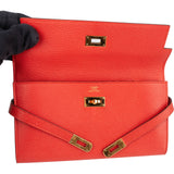 Hermès Red Clemence Leather Kelly Wallet