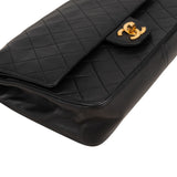 Chanel Quilted Lambskin 24K Gold Double Flap Shoulder Bag