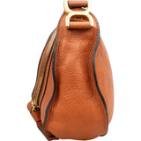Chloé Grained Leather Marcie Saddle Zipper Crossbody Bag