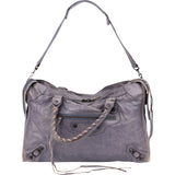 Balenciaga Lilac Leather City Handbag