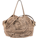 Valentino Garavani Leather Rose Large Tote Shoulder Bag
