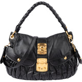 Miu Miu Quilted Gathered Leather Handbag