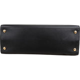 Burberry Black Grained Leather Medium Title Tote Handbag