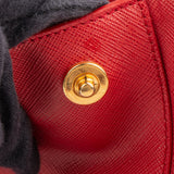 Prada Red Saffiano Leather Galleria Tote Handbag