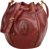 Cartier Bordeaux Leather Bucket Shoulder Bag