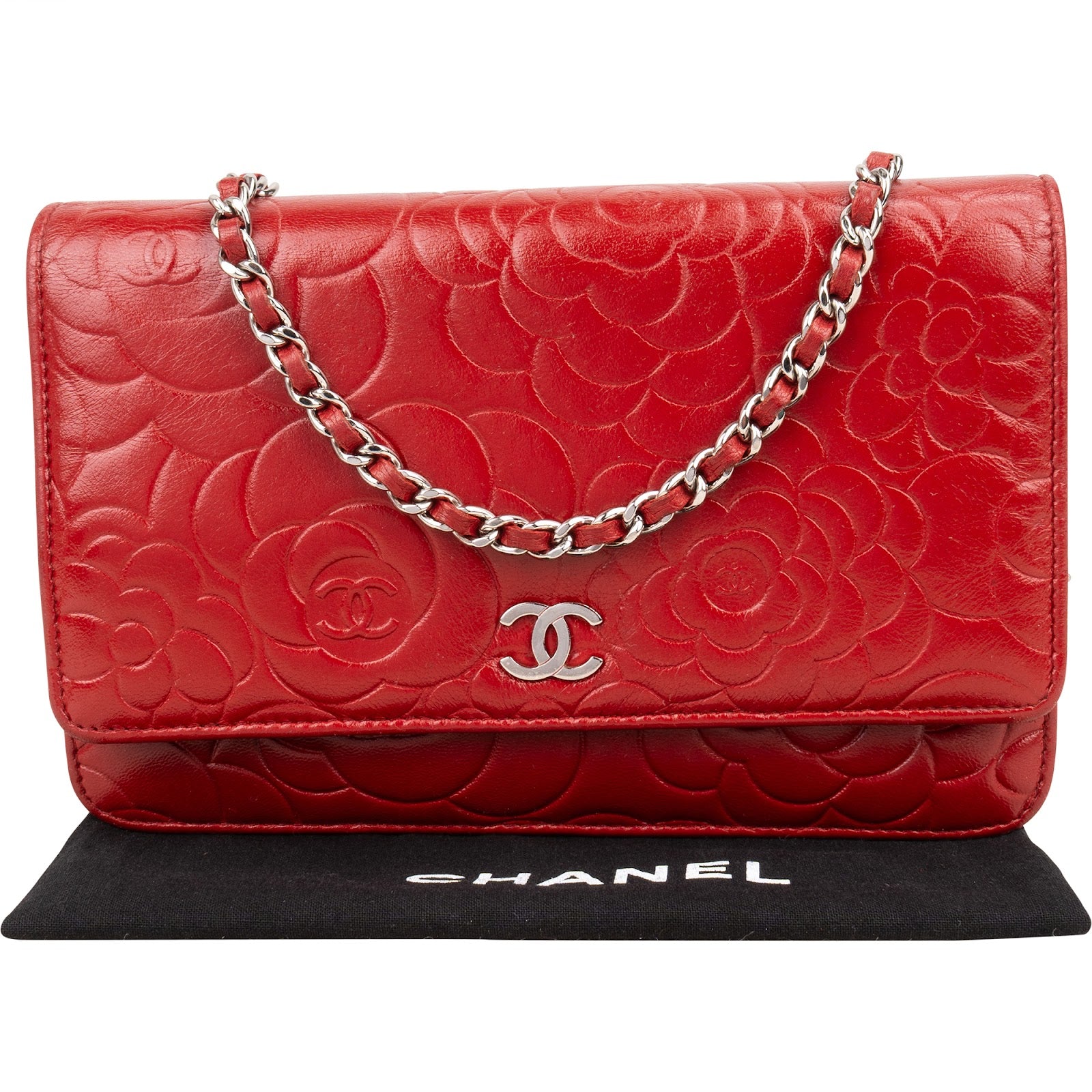 [🔄️B20 / F44] Chanel Embossed Camellia Leather Wallet on Chain Crossbody Bag - vintageandkickz